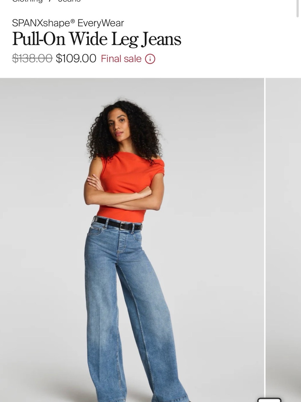 SPANX Blue Wide Leg Jeans